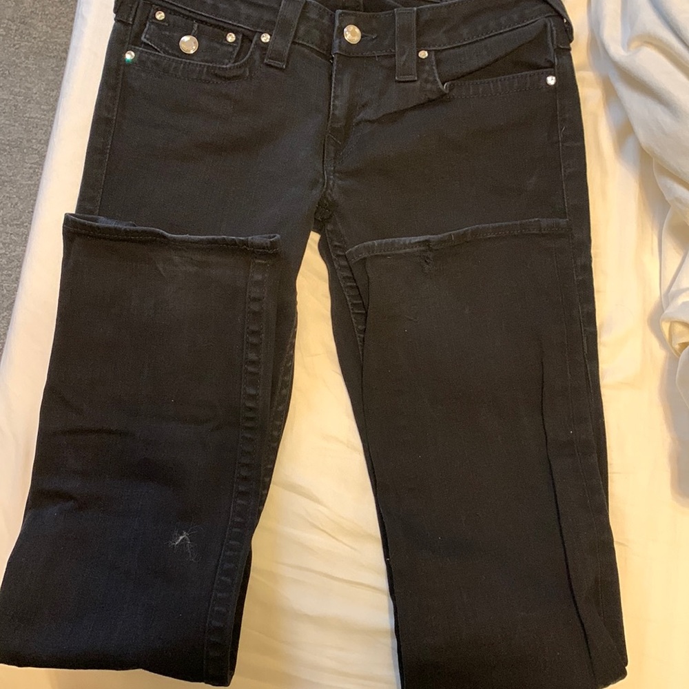 Black with diamond true religion jeans